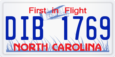 NC license plate DIB1769