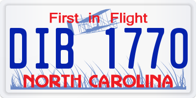 NC license plate DIB1770