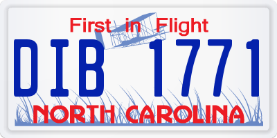 NC license plate DIB1771