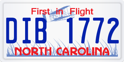 NC license plate DIB1772