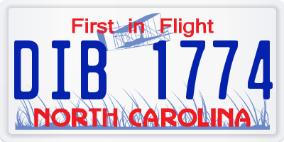 NC license plate DIB1774