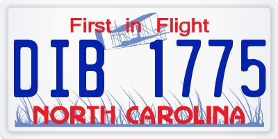 NC license plate DIB1775