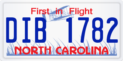 NC license plate DIB1782