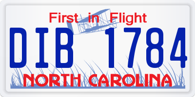 NC license plate DIB1784