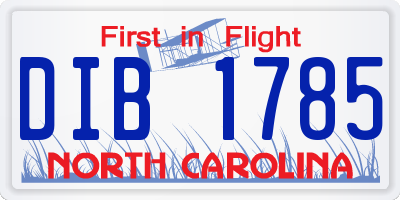 NC license plate DIB1785