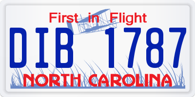 NC license plate DIB1787