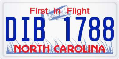 NC license plate DIB1788