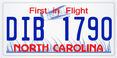 NC license plate DIB1790