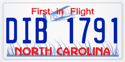NC license plate DIB1791