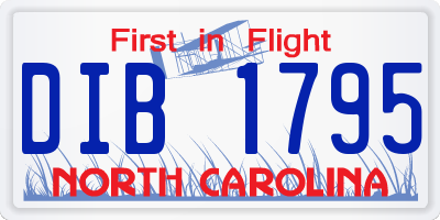 NC license plate DIB1795
