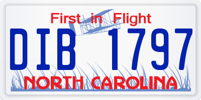 NC license plate DIB1797