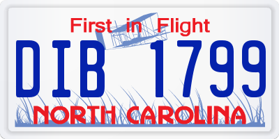 NC license plate DIB1799