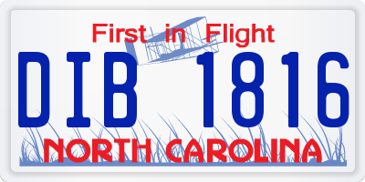 NC license plate DIB1816