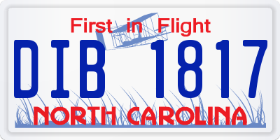 NC license plate DIB1817