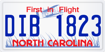 NC license plate DIB1823