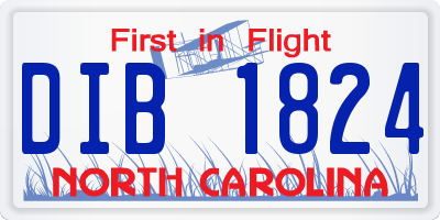 NC license plate DIB1824