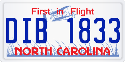 NC license plate DIB1833