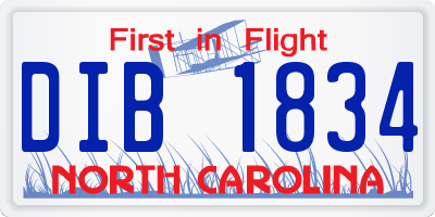 NC license plate DIB1834