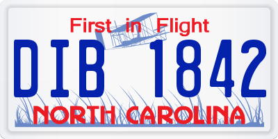 NC license plate DIB1842