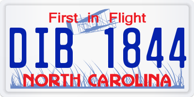 NC license plate DIB1844