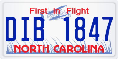 NC license plate DIB1847