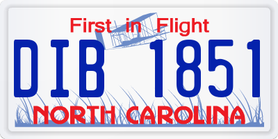 NC license plate DIB1851