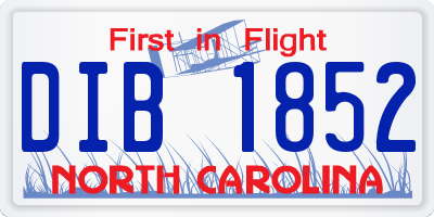 NC license plate DIB1852