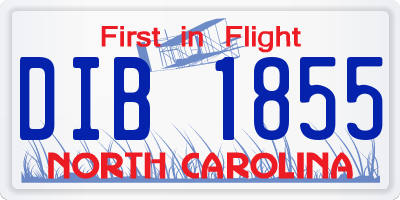 NC license plate DIB1855