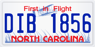 NC license plate DIB1856