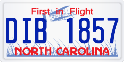NC license plate DIB1857