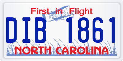 NC license plate DIB1861