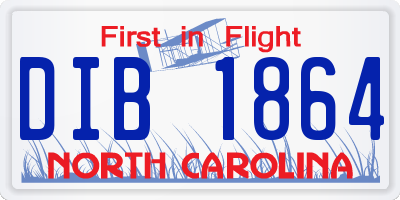 NC license plate DIB1864