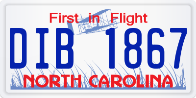 NC license plate DIB1867