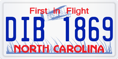 NC license plate DIB1869
