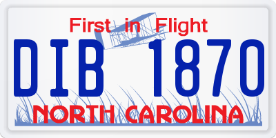 NC license plate DIB1870