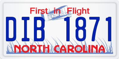 NC license plate DIB1871