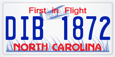 NC license plate DIB1872