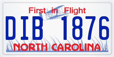 NC license plate DIB1876