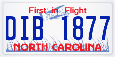 NC license plate DIB1877