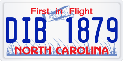 NC license plate DIB1879