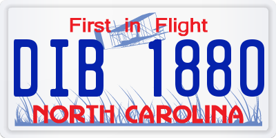NC license plate DIB1880
