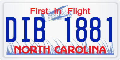 NC license plate DIB1881