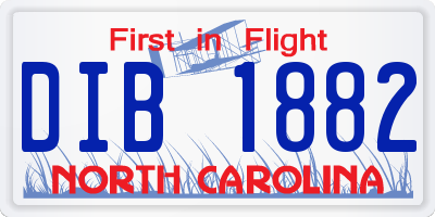 NC license plate DIB1882