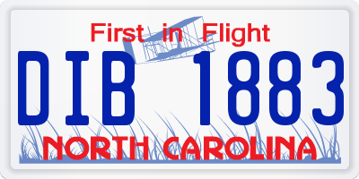 NC license plate DIB1883