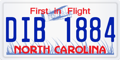 NC license plate DIB1884