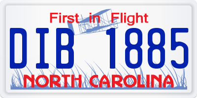 NC license plate DIB1885