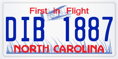 NC license plate DIB1887