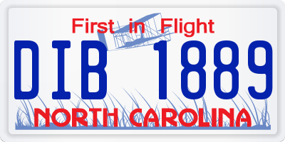 NC license plate DIB1889