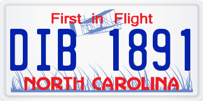 NC license plate DIB1891