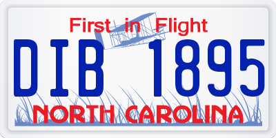 NC license plate DIB1895